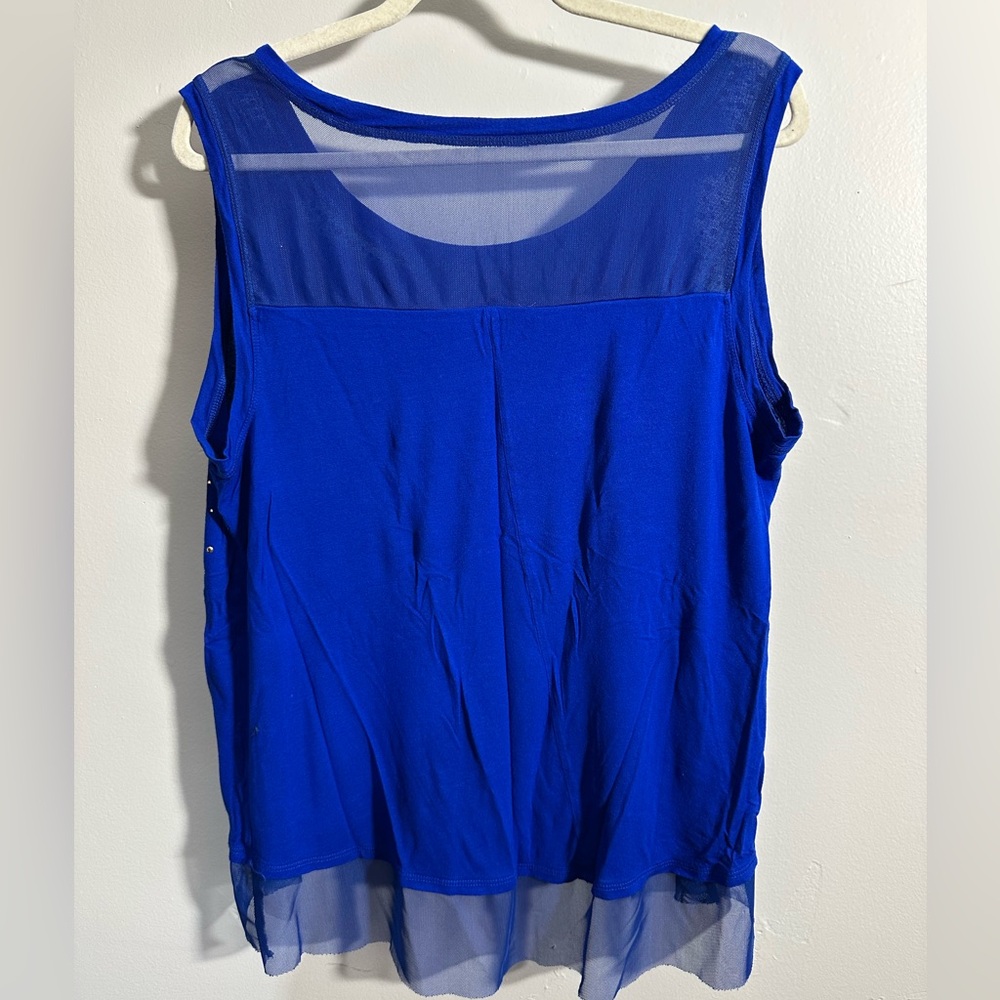 Jennifer Lopez Women’s 1X Royal Blue Embellished Tank Top Lightweight | SKU 0705 - Picture 2 of 7